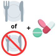innemen met of zonder eten